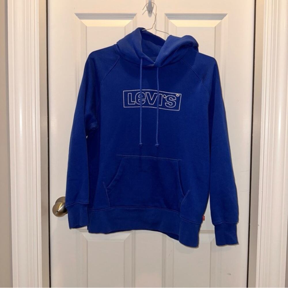 Levi's Plus Graphic Hoodie Glitter Box Tab Sodalite Blue Medium